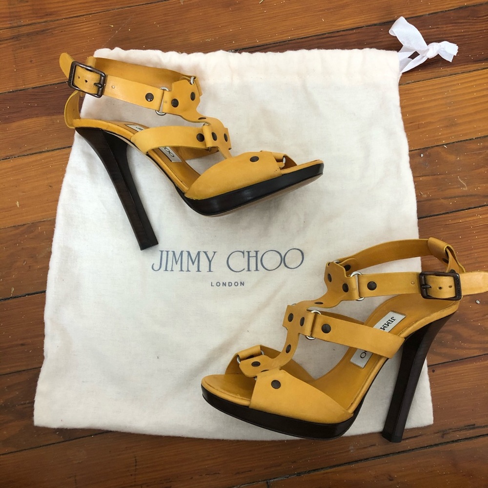 London Jimmy Choo w/ Stud Detailing & Dust Bag - Picture 2 of 8